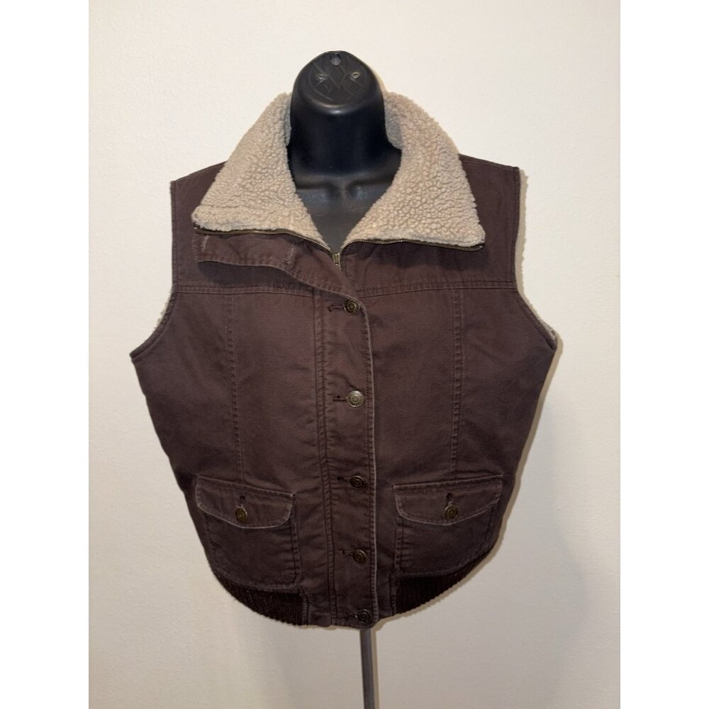 Brown Sherpa-Lined Women's Vest